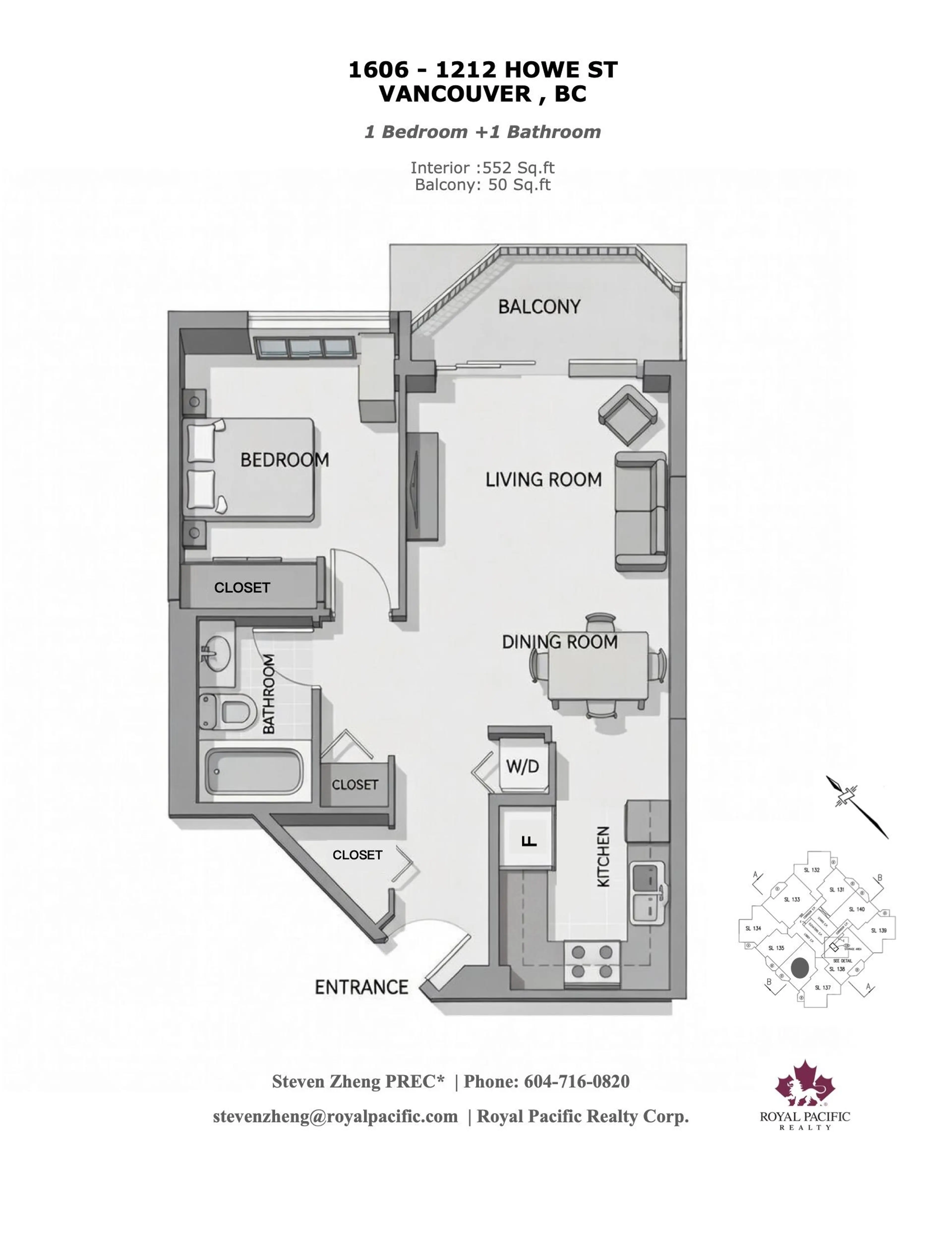 Property at #1606 1212 HOWE STREET, Vancouver, BC