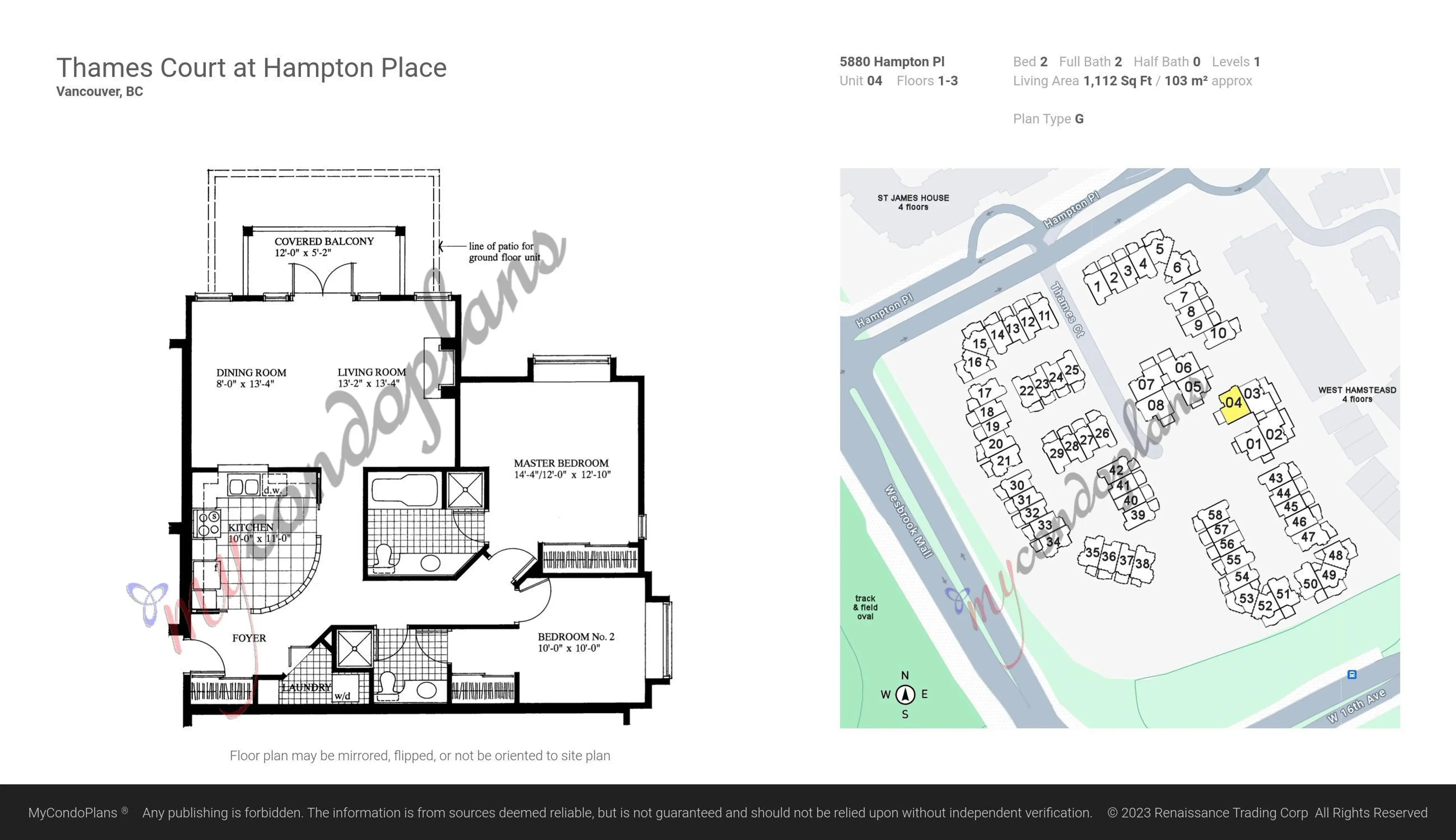 Property at #104 5880 HAMPTON PLACE, Vancouver, BC