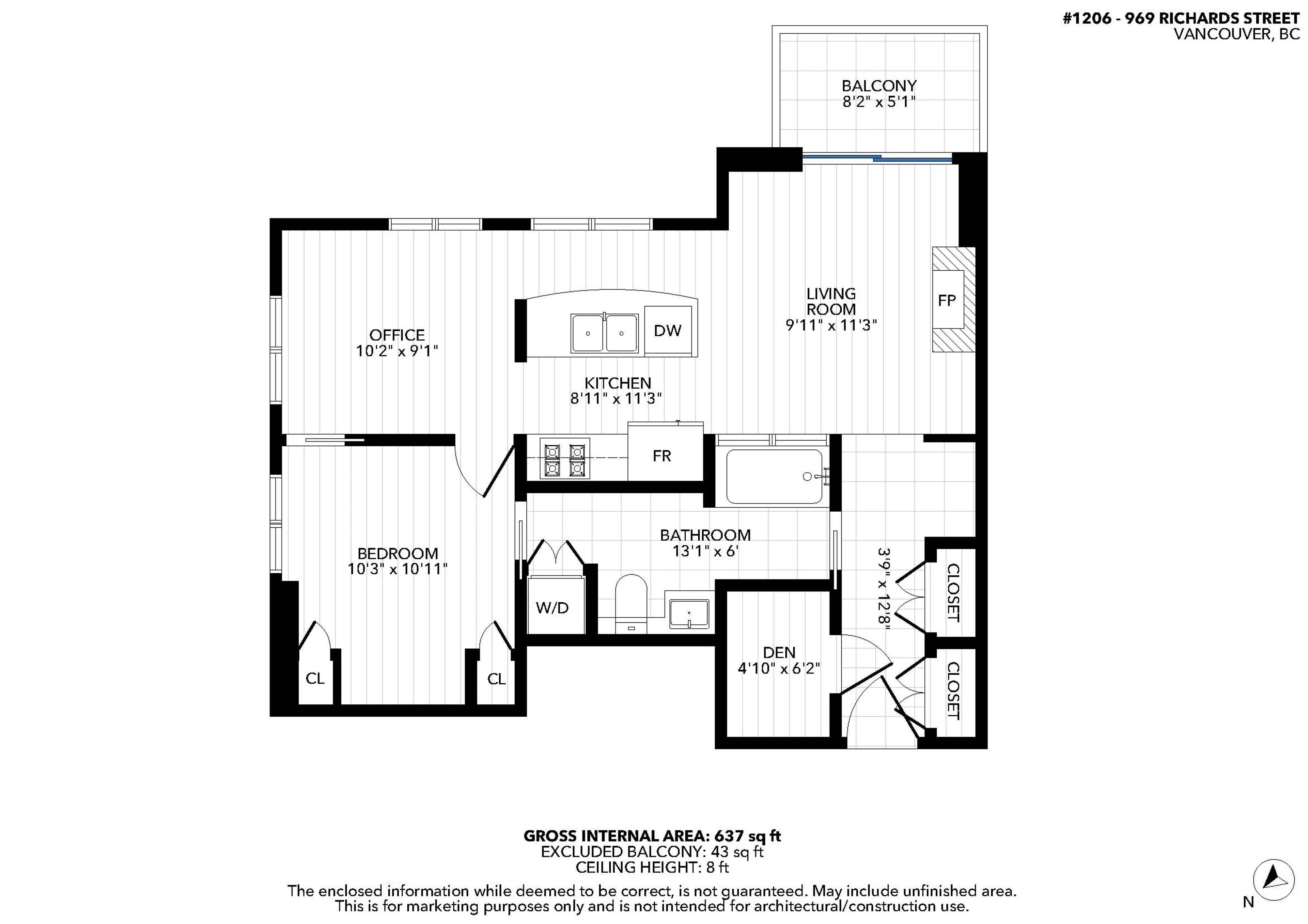 Property at #1206 969 RICHARDS STREET, Vancouver, BC