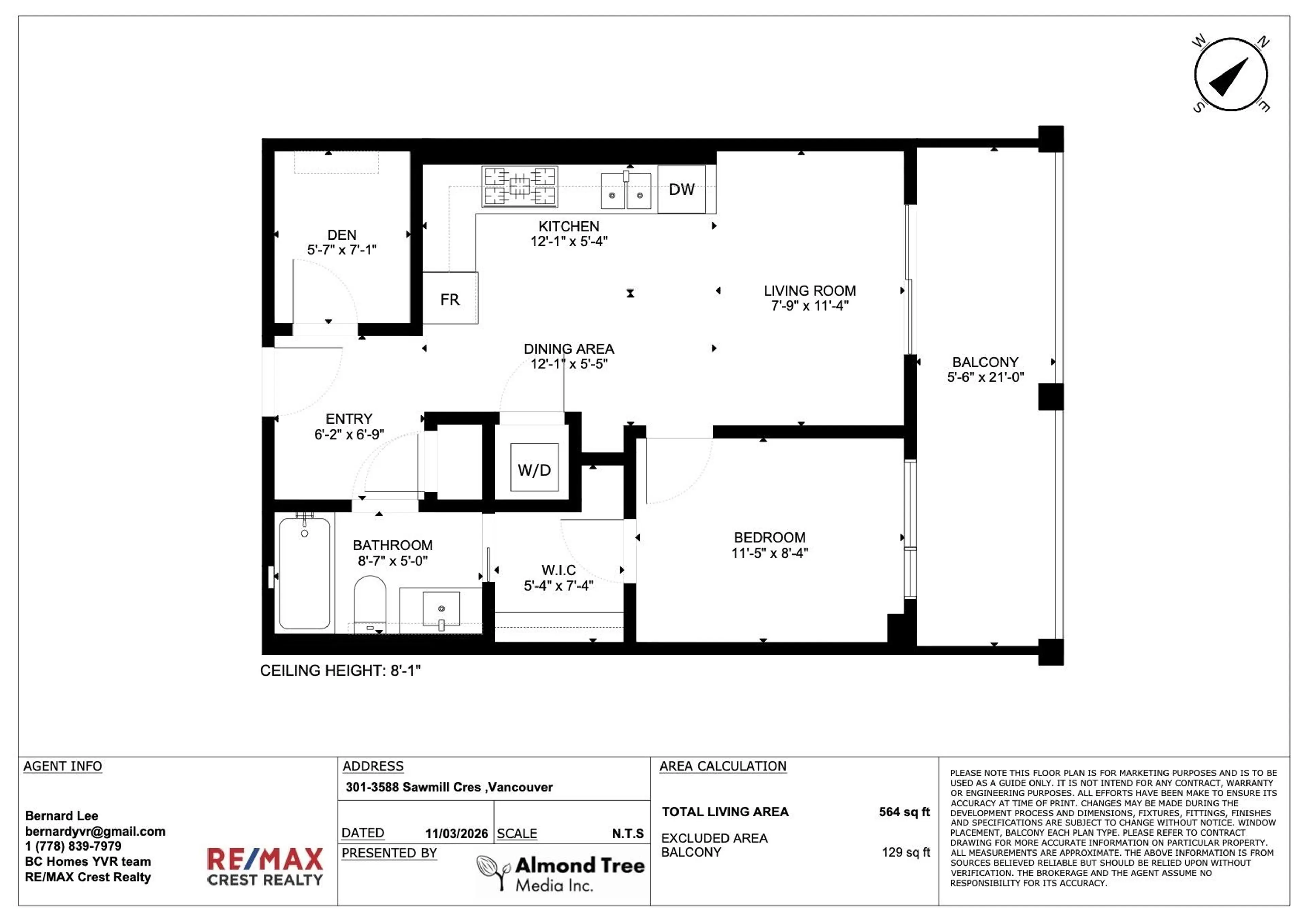 Property at #301 3588 SAWMILL CRESCENT, Vancouver, BC