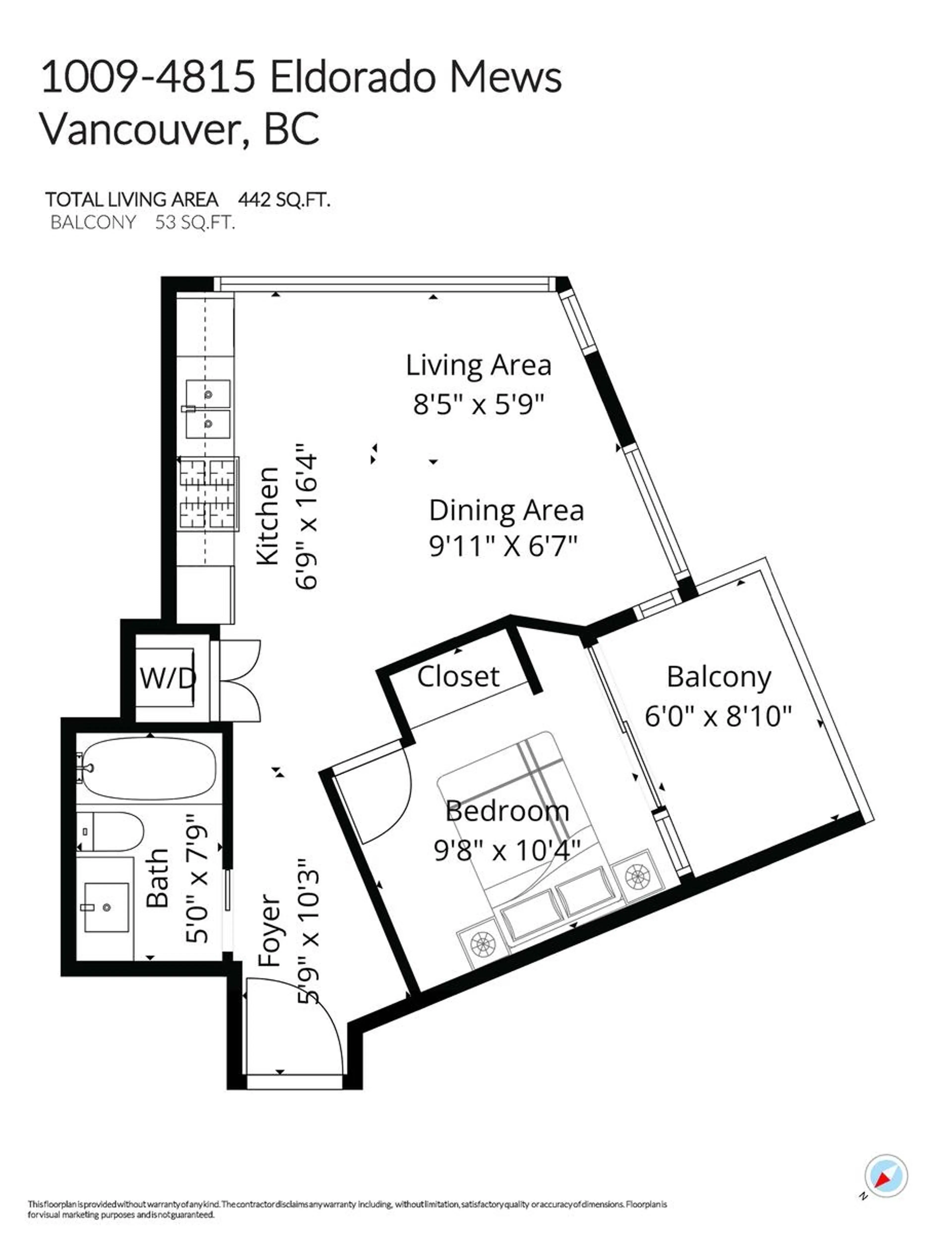 Property at #1009 4815 ELDORADO MEWS, Vancouver, BC