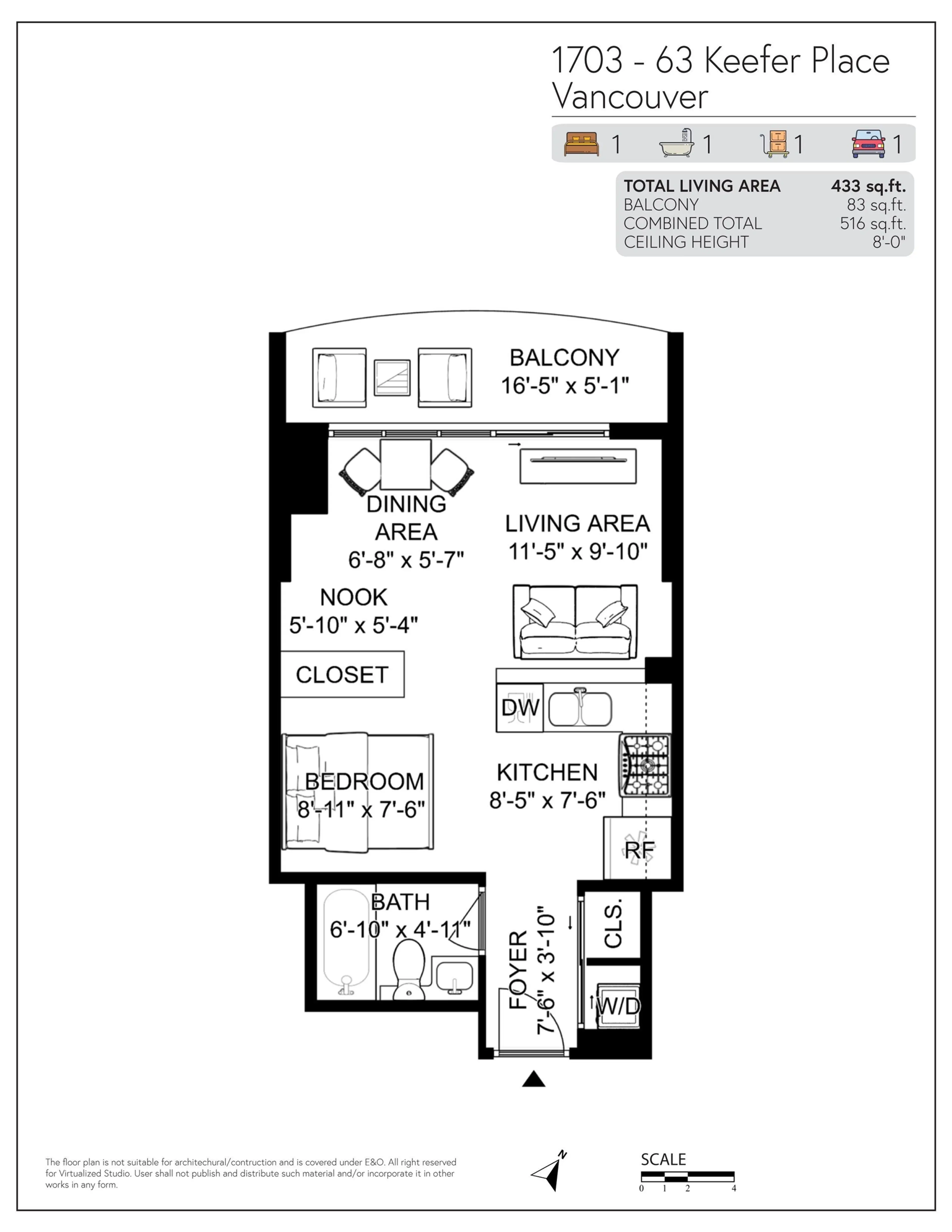 Property at #1703 63 KEEFER PLACE, Vancouver, BC